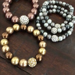 Lot of 5 - Crystal Beaded Bracelets